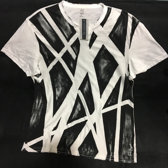 INC International Concepts Other - INC Large Black & White V-Neck T-Shirt NWT